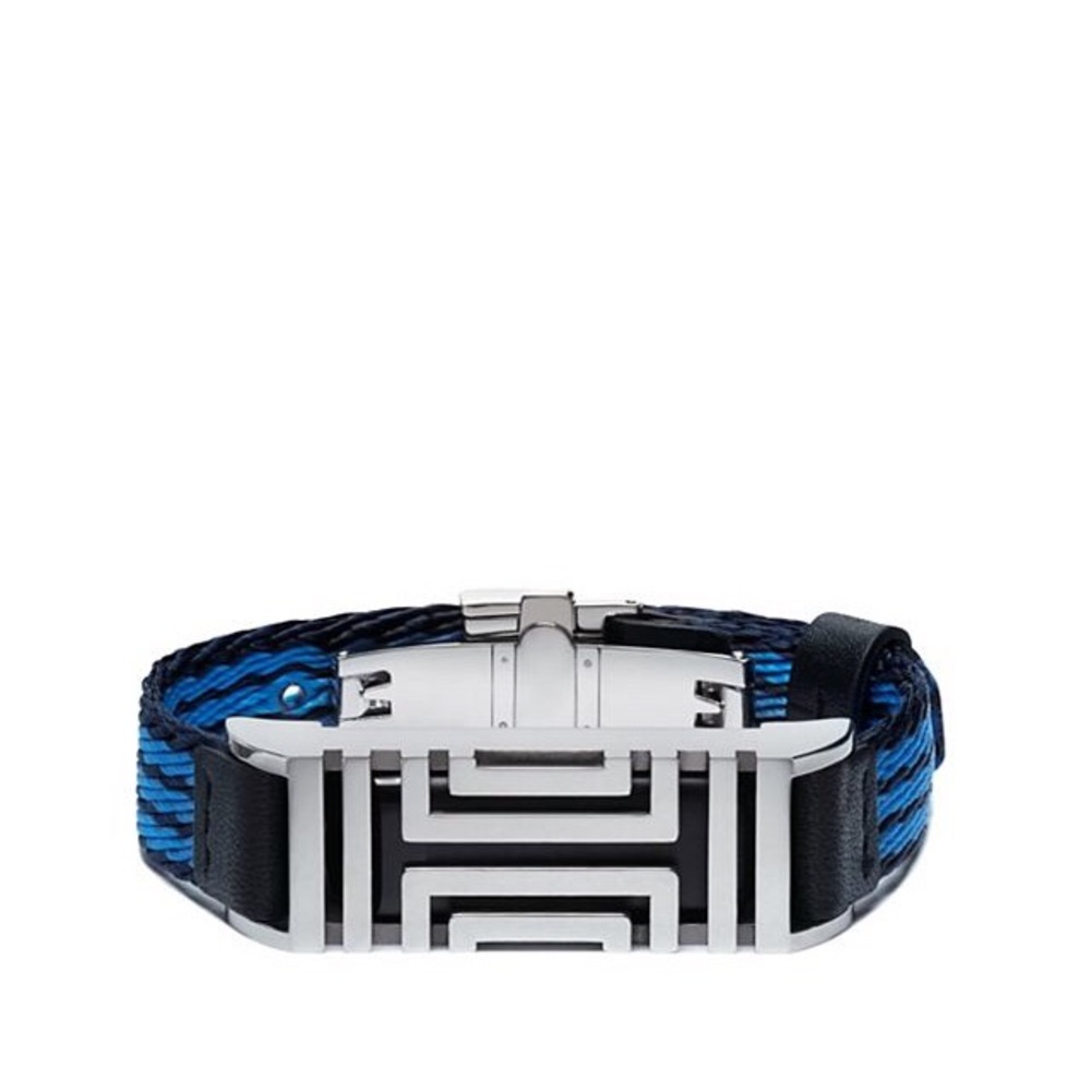 Tory Burch Fitbit Striped Grosgrain Bracelet
